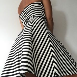 Striped Strapless Dress